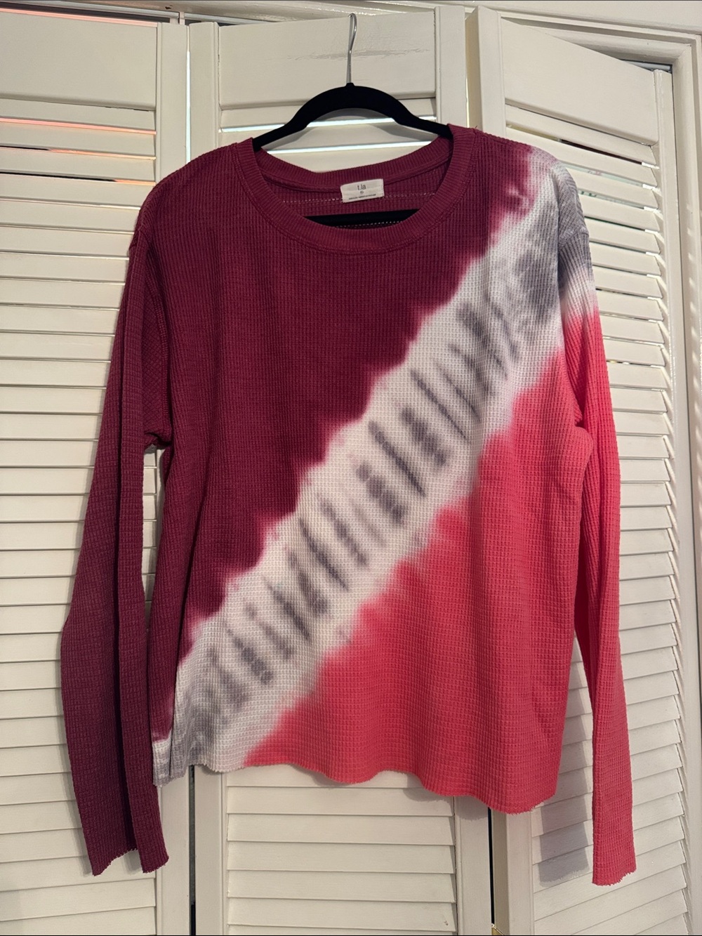 T.La Tie Dye Waffle Long Sleeve Top